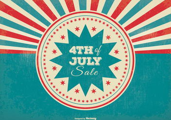 Retro Sunburst Style 4th of July Sale Illustration - vector gratuit #369925